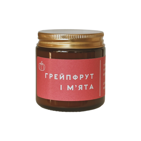 "Грейпфрут і м'ята" соєва свічка