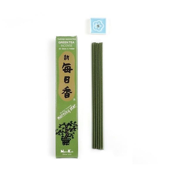 "Green tea" ароматичні палички,  50 од в оригінальній упаковці з керамічною підставкою